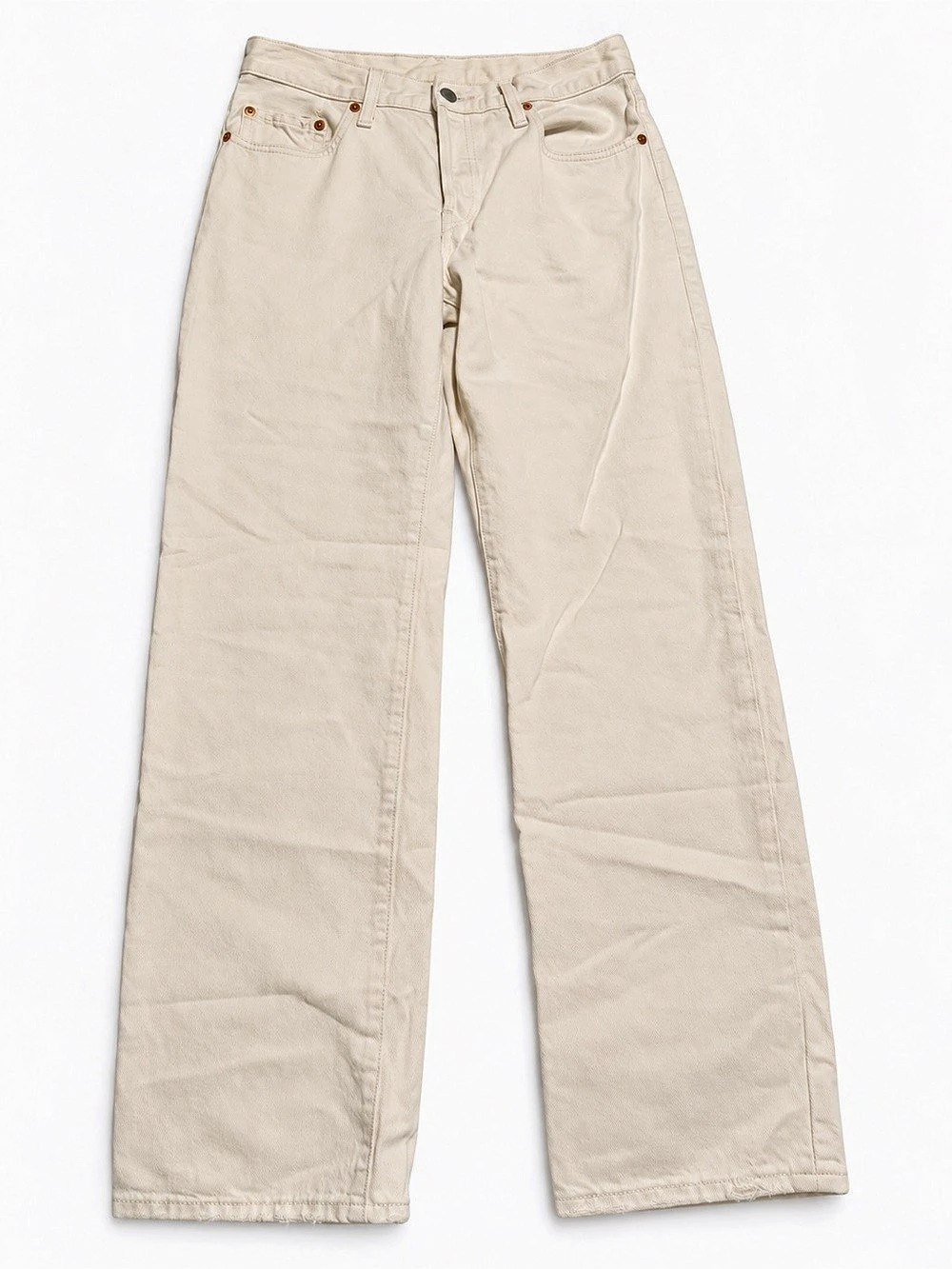 Levi's 501 Straight Leg Cotton Jeans Cream Waist 32 Length 32